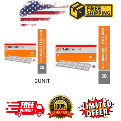 2x 30's MALTOFER Fol Chewable Tablets Iron Deficiency FREE SHIPPING!