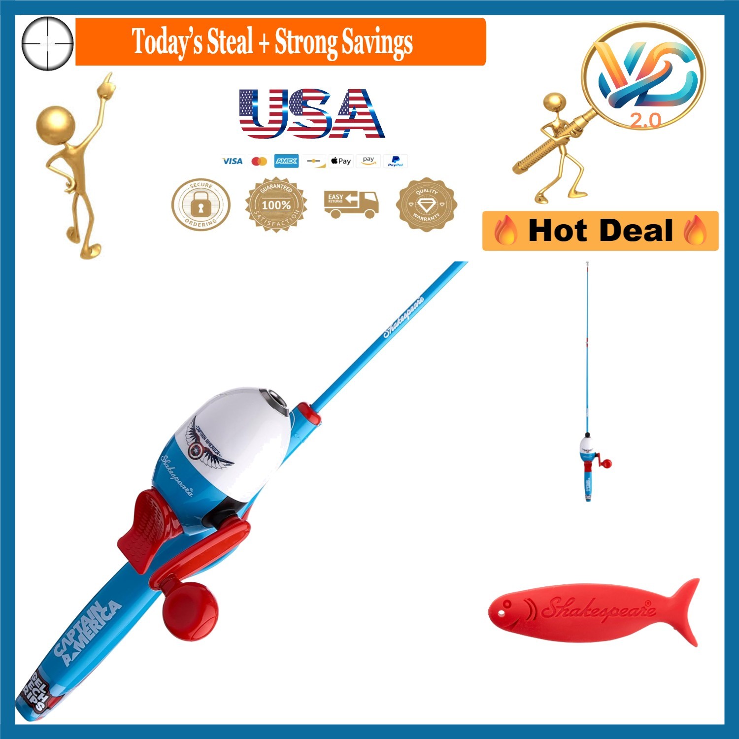 Youth Fishing Combo Rod Reel Set Disney Moana Beginner Kid-S