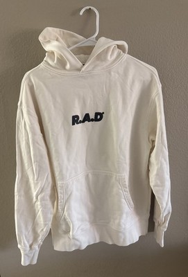 R.A.D Running Hoodie Small Sweatshirt Pullover Logo Print CrossFit Beige Gym