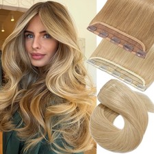 Thick Hairpiece Clip in Real Remy Human Hair Extensions One Piece 3/4 Full Head