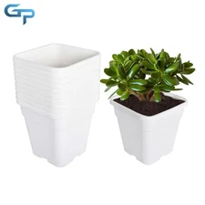 10 Pack 5 Gallon Square Plastic Plant Pots Nursery Cup For Outdoor Living