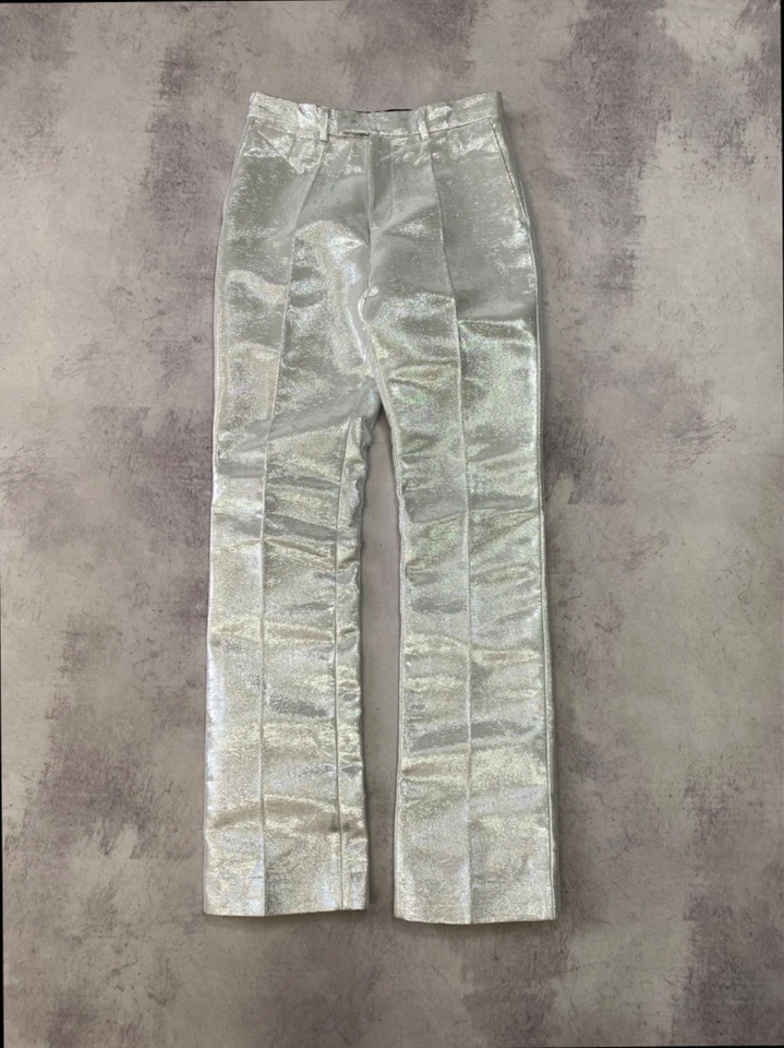 Pantalones Paco Rabanne x HM Brillantes Metálicos Plateados Talla EU 44 Foto 2 de 4