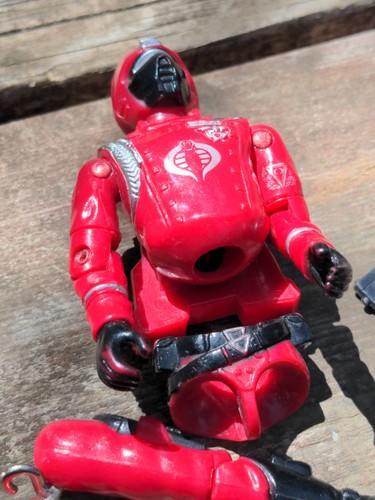 1985 GI JOE CRIMSON GUARD (v1) COBRA ELITE TROOPER Figure Parts W Backpack/Gun - Picture 7 of 13