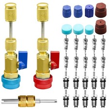 31Pcs R134A Valve Core Quick Remover Installer Tool Set, High Low Pressure AC...