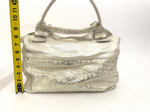 Vintage Ripani Italian Cream Metalic Crocodile embossed Leather Shoulder Bag, $40 - Photo 17