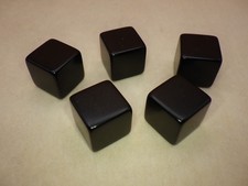Lot 5 Black Blank D6 Dice / 16mm Square Counting Cubes / RPG TTRPG Game Tracker
