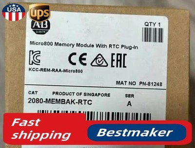 1PCS Allen Bradley 2080-MEMBAK-RTC Memory Module With RTC Plug-In Factory Sealed