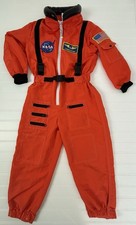 Youth Astronaut NASA Costume Sz 6 8 Orange Black Commander Jumpsuit Halloween