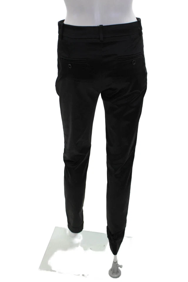 Pantalones de pierna ajustados con abertura en el tobillo satinado con bolsillos negros talla 40 de D&G para mujer Foto 3 de 4