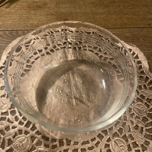 2 Pyrex 464 Scalloped 3 Ring Glass Custard Cup Ramekin 10oz. #1672