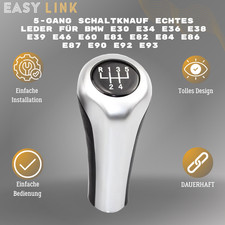 Schaltknauf Schalthebel Leder Knauf 5-Gang Für BMW 3er 5er E60 6er E64 X3 X5 Z3