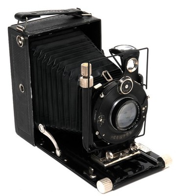 Vintage Voigtlander Bergheil Green folding camera w. Heliar 4,5/15cm