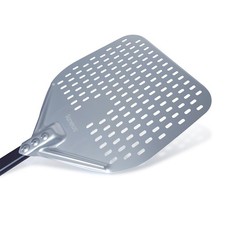 12" Perforated Pizza Peel |Non-Stick | Long Handle | with cutter