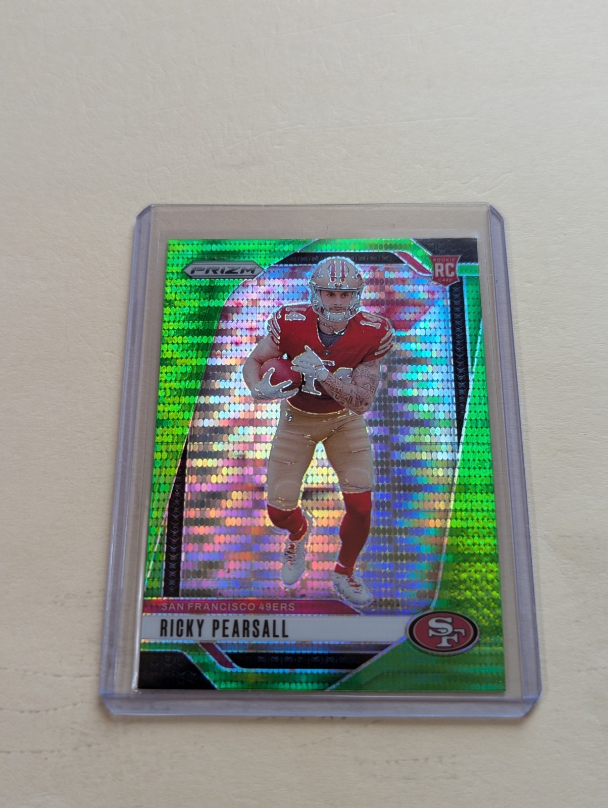 2024 Panini Prizm - Rookies Ricky Pearsall #383 Neon Green Pulsar Prizm (RC)
