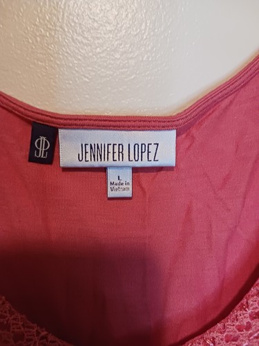 JLo by Jennifer Lopez Women`s Sparkle Lace Tank Top Size L Salmon Peach Color - Picture 2 of 3