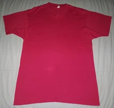 VTG 80s RED SCREEN STARS BLANK T SHIRT MENS XL USA SINGLE STITCH 90s SOLID TEE