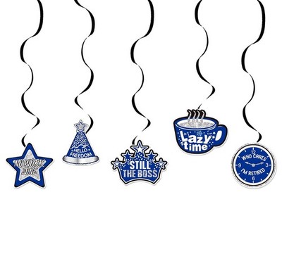 Happy Retirement Hanging Swirls Farewell Goodbye Party Bunting Decoration 5pcs