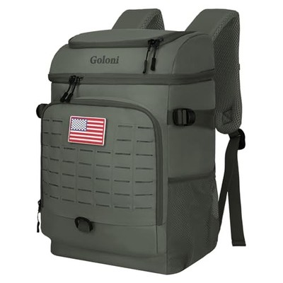 Cooler Backpack, 30 Can Backpack Cooler 4-Sided Cold Retention Olive
