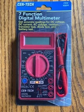 Cen-Tech 90899 7-function Digital Multimeter Tester w/ leads DC Voltage Current
