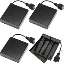 4 PCS 4 AA Battery Holder USB Switch, 6V USB Female Socket, 4 x 1.5V AA Battery