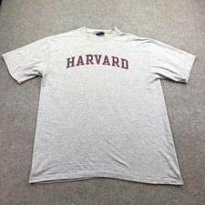 Vintage Harvard Crimson Shirt Mens XL Gray College Yikes! Short Sleeve Tee