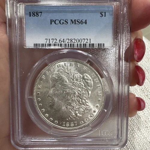 1887 Morgan Silver Dollar MS 64 PCGS