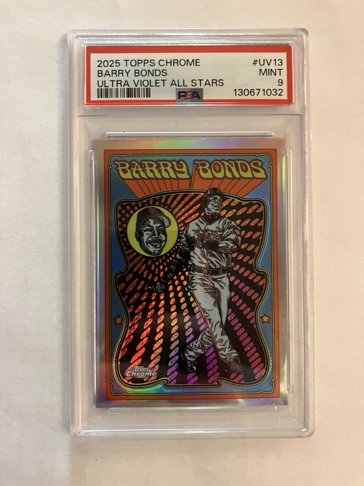 2025 TOPPS CHROME ULTRA VIOLET ALL STARS UV13 BARRY BONDS Psa 9