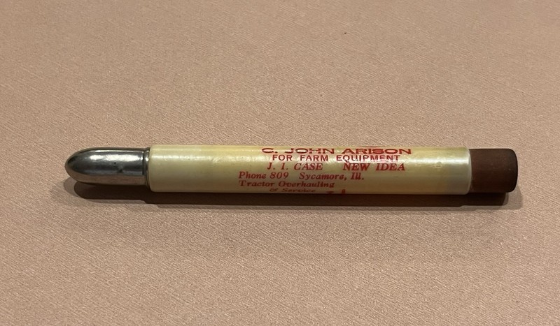 Vintage Bullet Pencil New Idea JI Case Arison Implements Sycamore Illinois