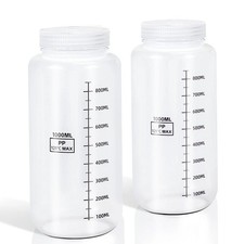 Plastic Bottles with Airtight Caps 32oz/1000ml, Food Grade Wide Mouth Liquid Con