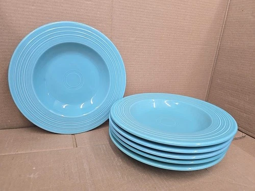 2-Fiesta Turquoise 12" Classic Rimmed Pasta Soup Bowls 2-Cup Capacity HLC USA