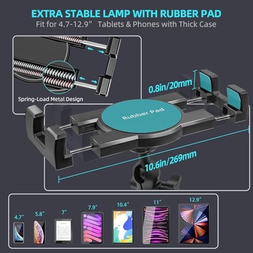 Aluminum Heavy Duty Drill Base Tablet Holder Car Mount Dashboard, 14.2“ Long - 第 7/7 張圖片