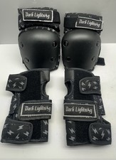 Dark Lightnitg Kids Youth Elbow Knee Wrist Pads Set In Black Size Medium