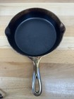 Griswold Cast Iron skillet Fry Pan 6  Wide Nickle Plated 699H Double Pour Spout — photo 7