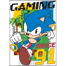 SONIC THE HEDGEHOG GAMING SINCE 91  ATA-BOY MAGNET 2.5” X 3.5” NEW