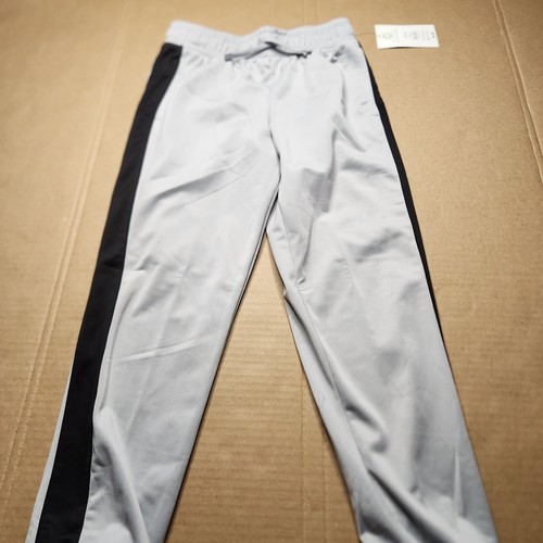 Athletic Works Boys Large Baseball Track Relaxed Fit Pant Gray Black Stripe