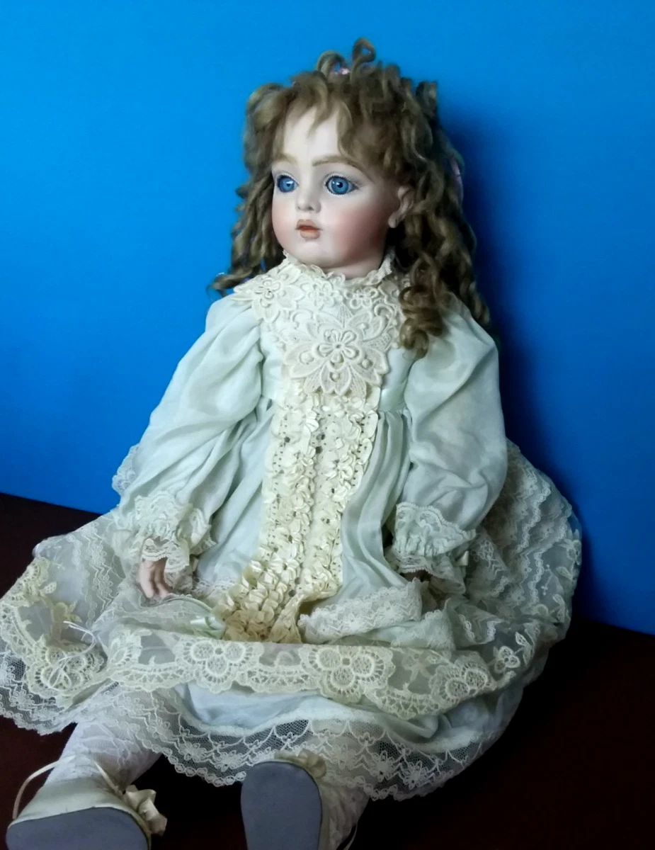 Poupée Ancienne Reproduction Bru Jne 7 – 36 Cm – Tête Biscuit, Corps Bois – France