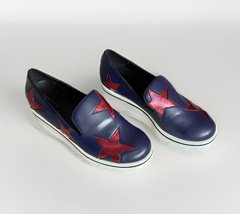 STELLA MCCARTNEY⚡️"Binx" Holographic star slip on platform sneakers size 36/6US