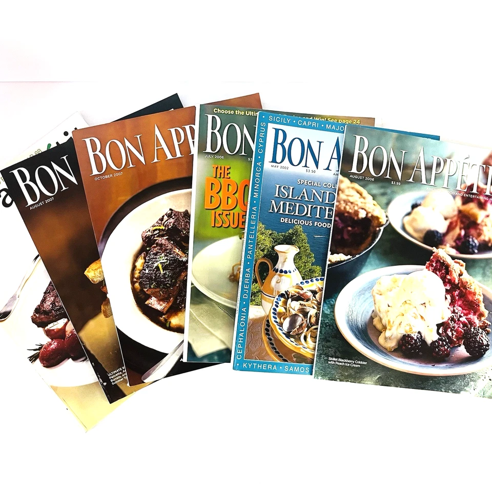 Skillet Blueberry Cobbler Bon Appetite Mix Lot of 6 Magazines 2002 - Image 2 of 4