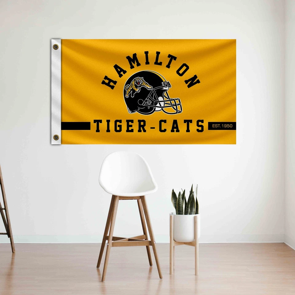 Casco de equipo de fútbol americano Hamilton Tiger-Cats bandera 90x150 cm 3x5 pies amarillo mejor pancarta  Foto 3 de 4