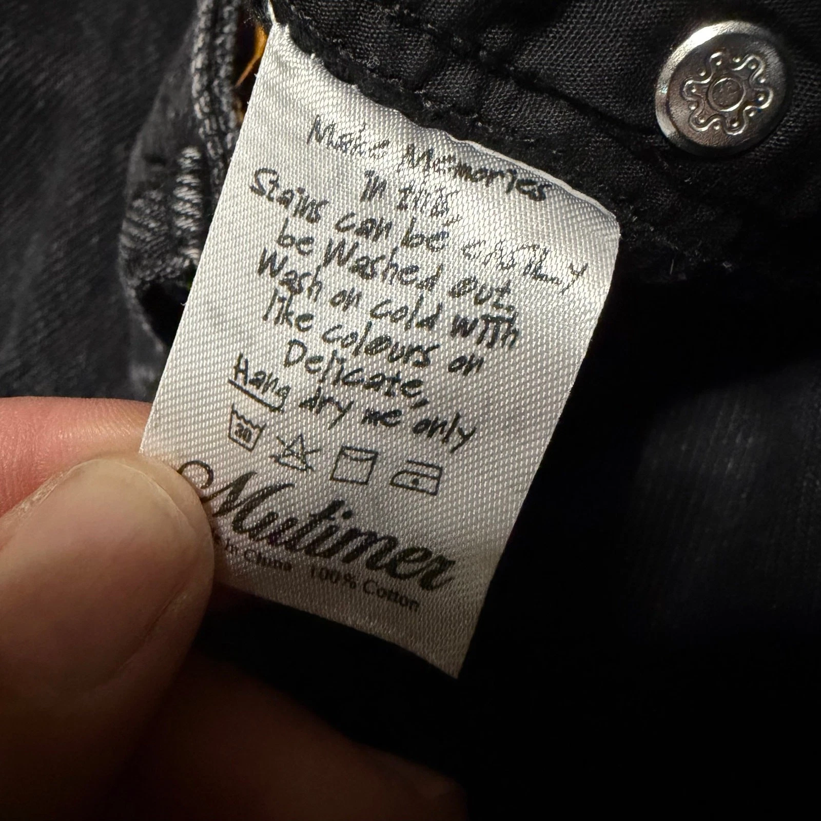 Mutimer Jeans Mens 34 x31.5 Black Dark Wash Baggy Wide-Leg Relaxed Fit - product detail image 6