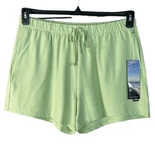 Kyodan Medium Moss Jersey Shorts Ultra Soft Drawstring Waist Pockets Light Green