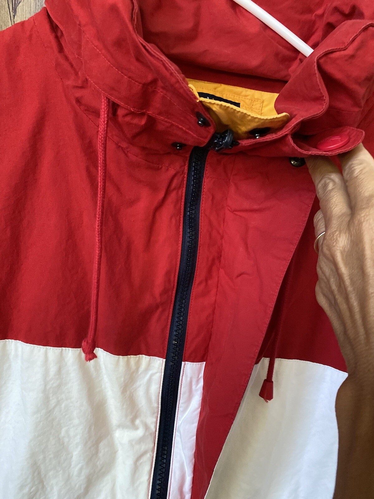 Nautica Jacket Red White Blue Reversible Gold Large eBay