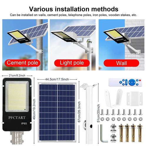 9999999LM Commercial Solar Street Light Dusk To Dawn Road LED Lamp+Remote+Pole - Picture 4 of 21