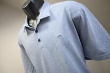 Travis Mathew Golf Polo Striped Pima Poly Stretch Golf Shirt Mens Size 2XL XXL