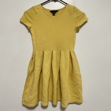 Polo Ralph Lauren Yellow Girls Pleated Ottoman Rib Dress Medium 8-10