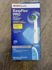 NEW EasyFlex Pro Premium Recharg Toothbrush Antibacterial Bristles Damaged box!