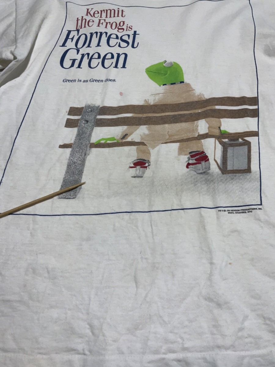 Vintage Kermit The Frog Forrest Green T-Shirt Large Cartoon 