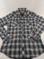 New No Tags Wrangler Retro Shirt Mens XL Plaid Pearl Snap Long Sleeve Western