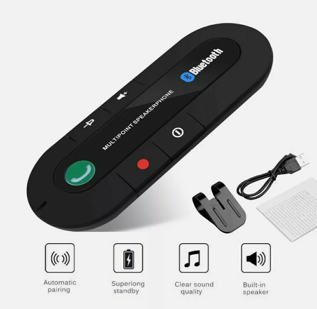 Car Bluetooth Speakerphone Kit Speaker Wireless Handsfree Hands  