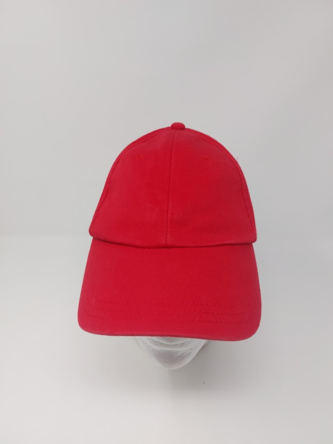 Red Blank Front Strap Back Hat Cap - image 2